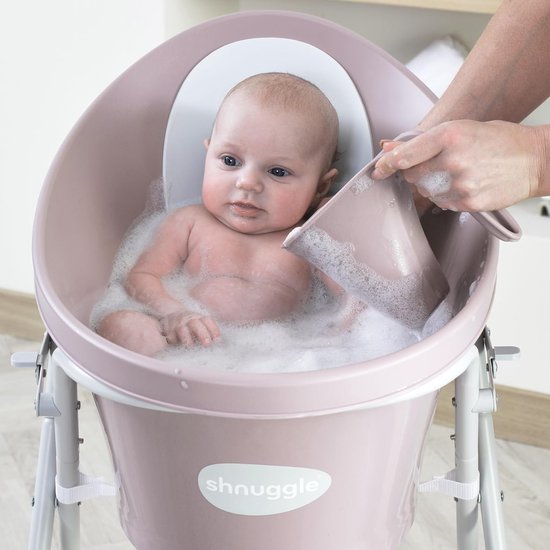 Baby Wasbeker - Spoelbeker - Baby Wassen - Zachte Rand - 15 x 9 x 13 cm - Blossom Pink — afbeelding 3