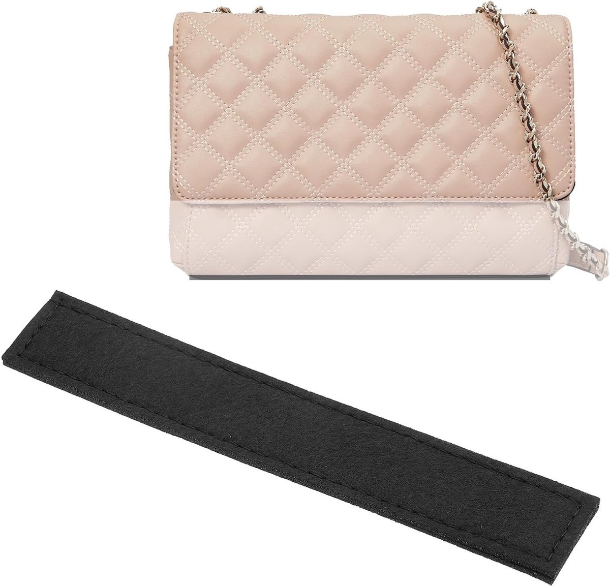 Wallet Ondersteuning Shaper 17.5 x 3.5cm, Vilt Inzet voor Handtas, Organizer voor Portemonnee, Zwart, Ideaal voor Wallet on Chain en Pockets