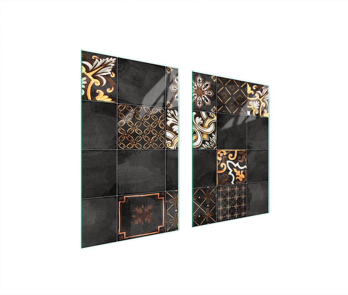 TMK ArtDeko Serie - Kookplaat Achterwand - Mozaïek - 65x52cm - Hartglas