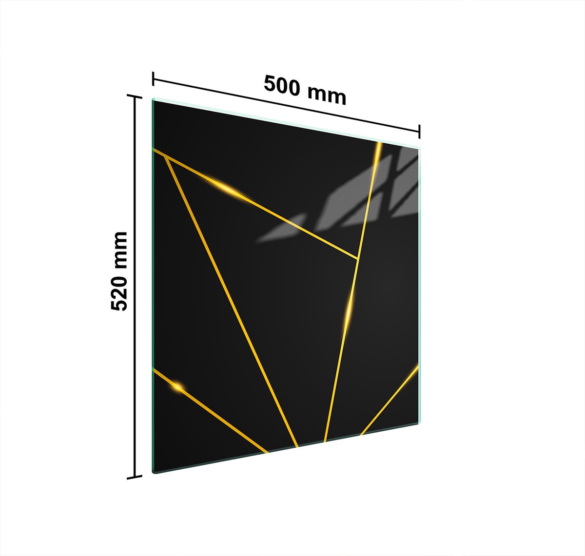 TMK ArtDeko - Glasplaat Bescherming - 50x52 cm - Zwart - Multifunctioneel