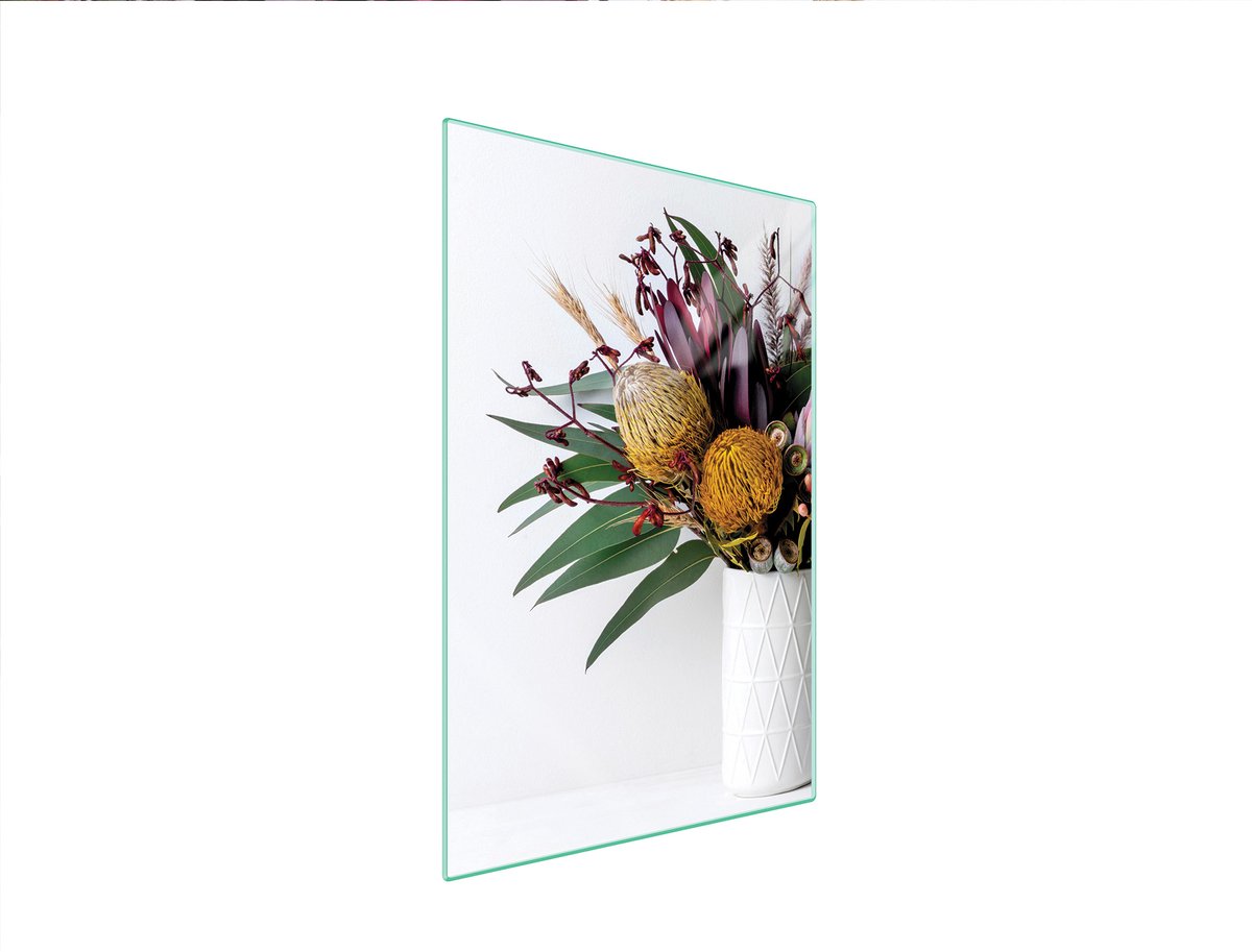 TMK ArtDeko - Snijplank - Hartglas - 35x52 cm - Kleurige Bloemen