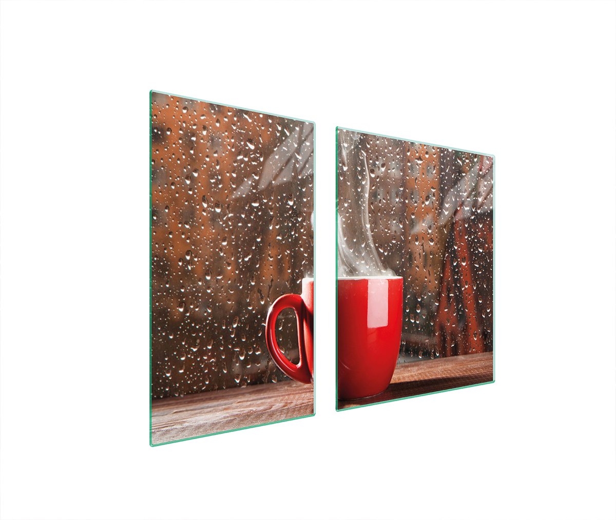TMK ArtDeko Serie - Glazen Snijplank - 100x52 cm - Koffiemotief