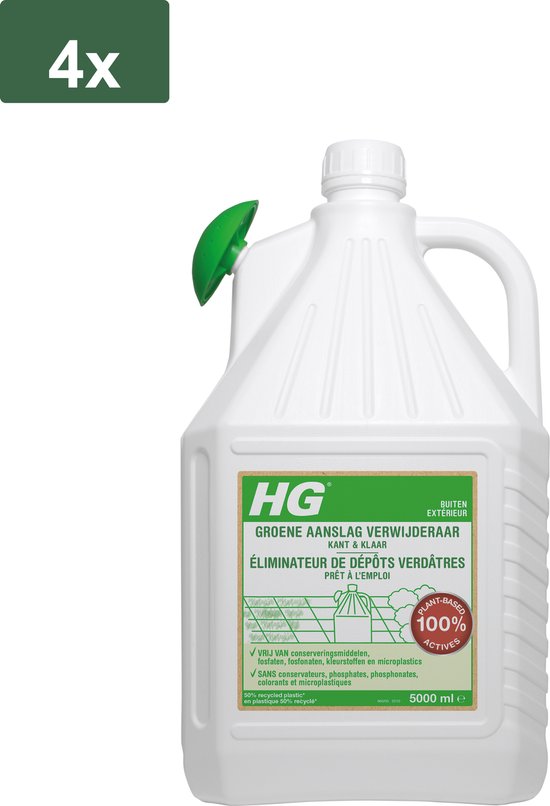 HG Groene Aanslag Reiniger Kant-en-Klaar Plantaardig - 4 x 5L - Duurzaam - 100% plantaardig en milieuvriendelijk - Kant-en-klaar en direct te gebruiken - Schrobben en naspoelen is overbodig van HG — afbeelding 2