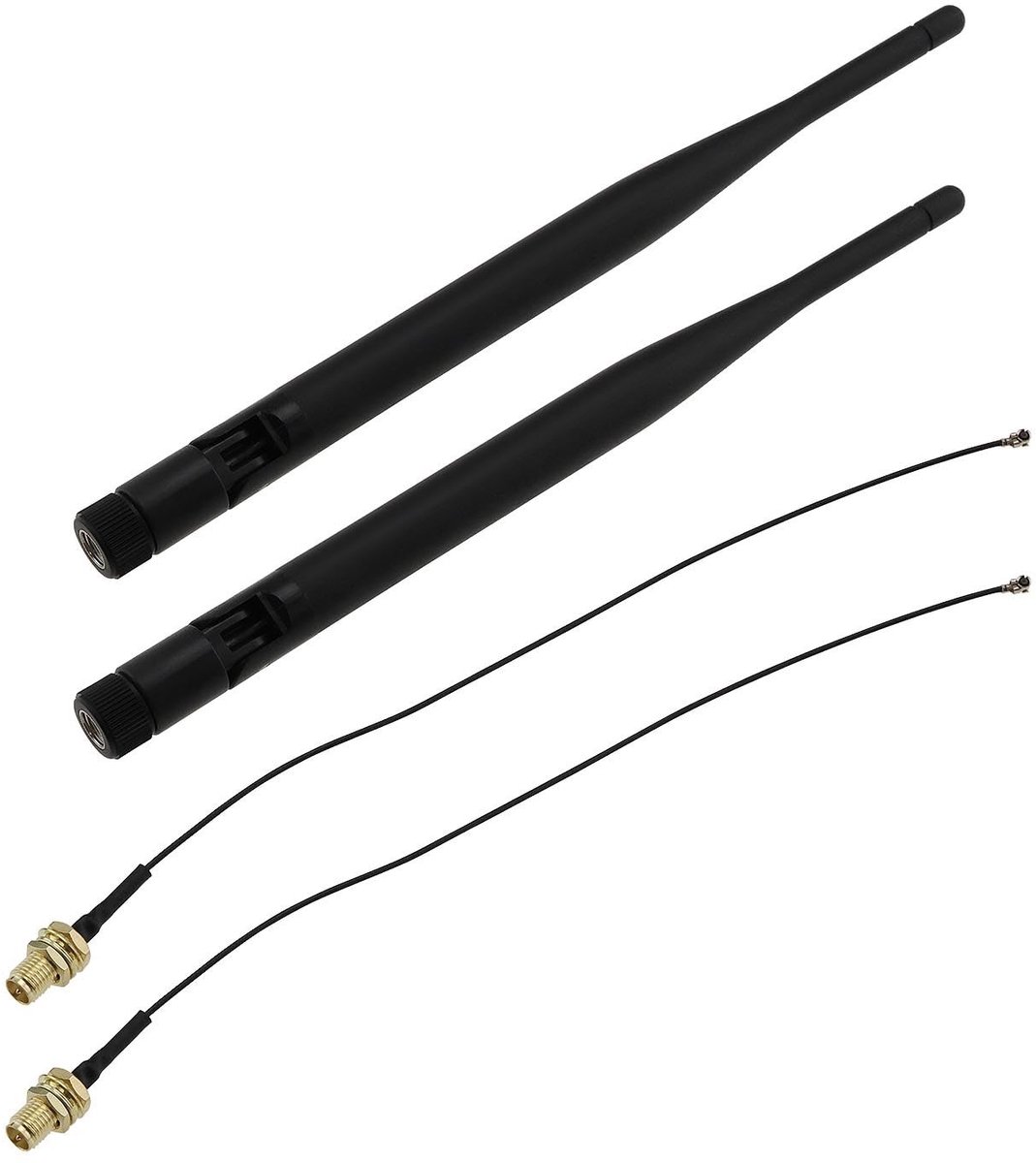 Allecto - WiFi Antenne - 5dBi - Verbeterde connectiviteit - Zwart - Coaxiale kabels - Draadloze netwerk oplossing - Geschikt voor routers - 19.5 cm...