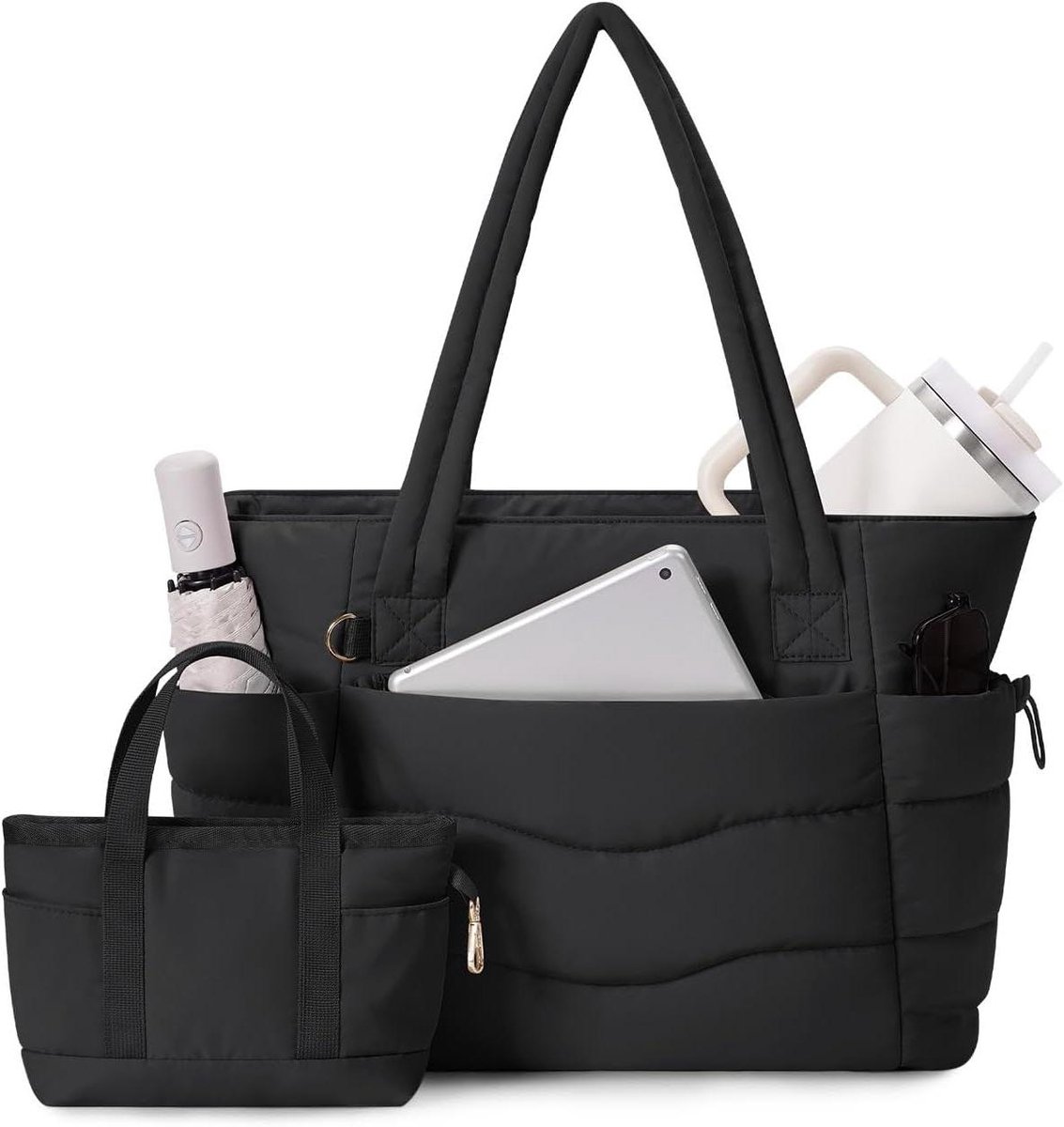 Dames Tote Bag - Schoudertas Shopper - Dagelijks Gebruik - Met Laptopvak - 40 x 16 x 31 cm