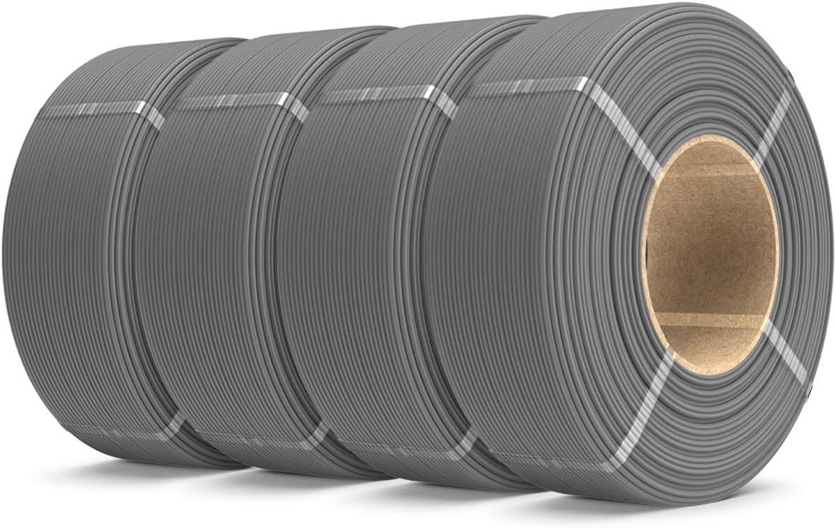 PLA Filament Refill - 3D Printer Materiaal - 3D Printen - Matte Afwerking - 4 kg - Grijs