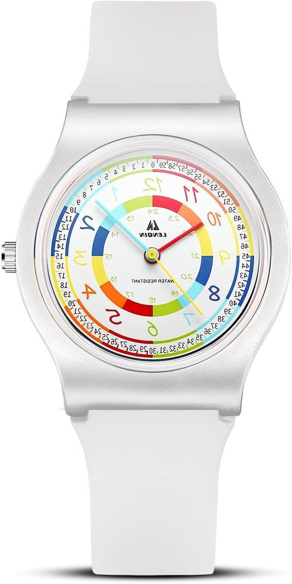 Kinderhorloge Analoog - Kinderpolshorloge Leren - Tijd Leren - Waterdicht 5 ATM - 40 g - Blauw