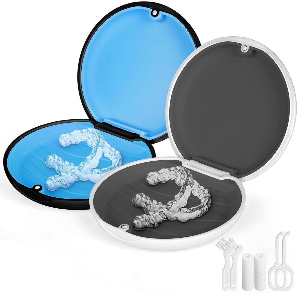 Tandbeugel Doos - Aligner Houder - Hygiënisch Opbergen - Inclusief Hulpmiddelen - 8.6 x 8.6 x 2.2 cm
