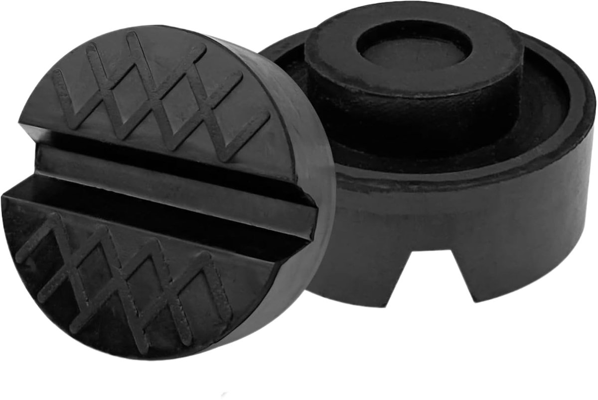 Allecto - Auto Krik Rubber Pads - Universele Jack Pads voor Voertuigen - 65mm Zwart - Hoogwaardige Rubber Pads - Geschikt voor Auto's - 2 Stuks