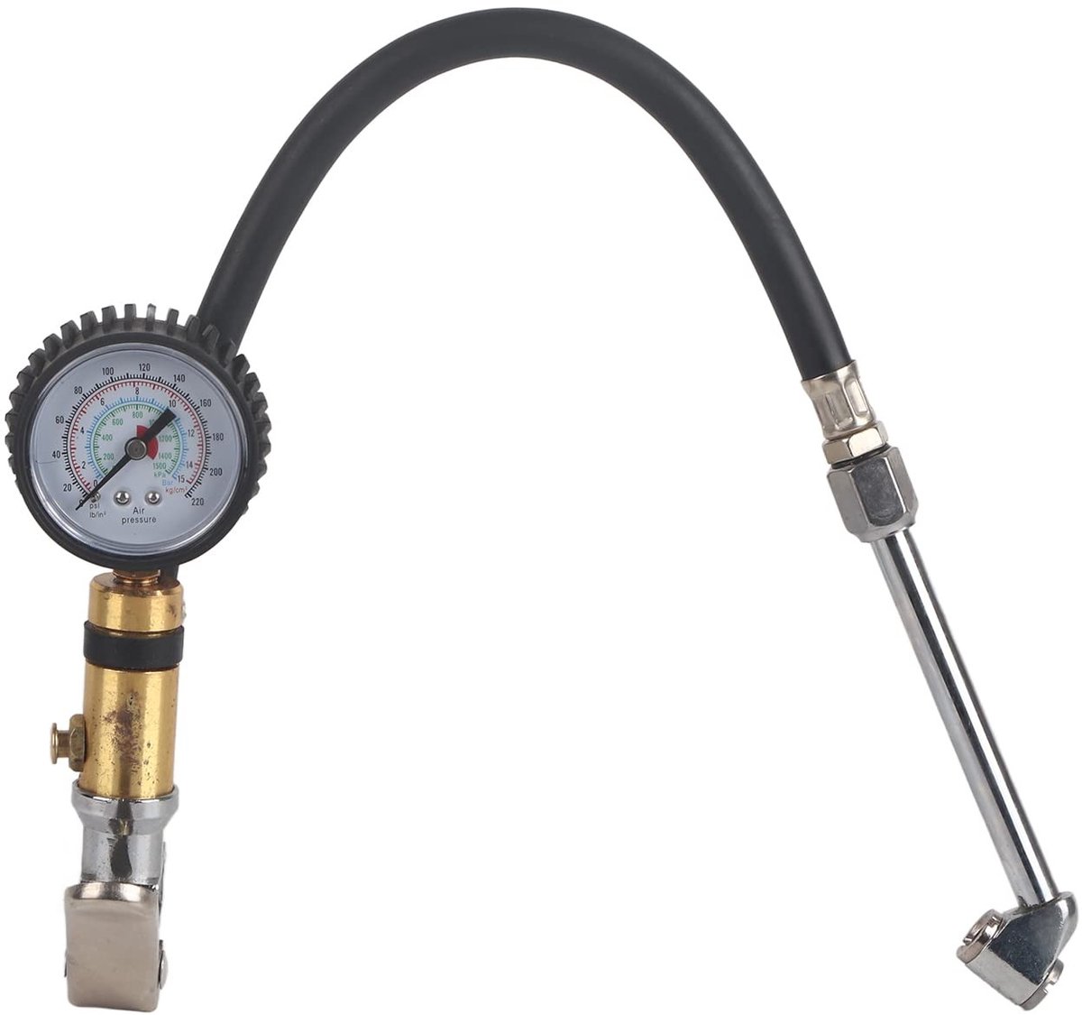 Golden crown - Bandenpomp met Drukmeter - Luchtpomp voor Fietsen - Compact en Lichtgewicht - 10-220psi - Geschikt voor Motoren en Auto's
