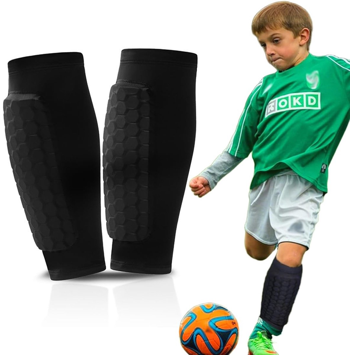 Allecto - Voetbalscheenbeschermers voor Kinderen - Antislip, Duurzaam en Beschermend - S-M