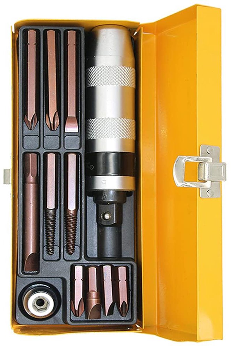 Slagschroevendraaierset - Handgereedschap Set - Vastzetten Schroeven - Omkeerbaar Ontwerp - 12 Delig - Zilverkleurig
