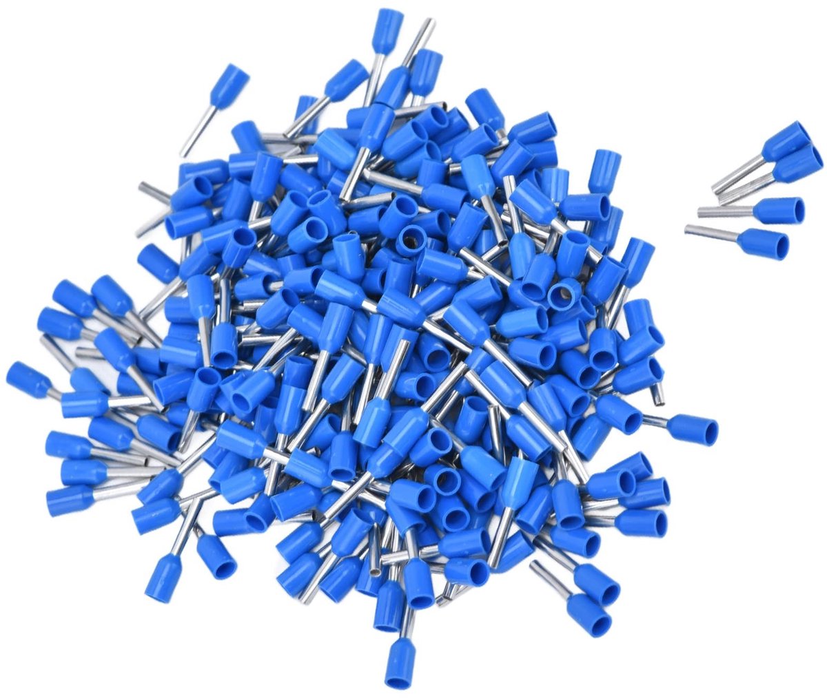 Allecto - Geïsoleerde Beentje Elektrische Pin Crimp Terminals - 1000 Stuks - Geschikt voor Elektrische Projecten - 20 AWG/0.75mm² - Cord End Connec...