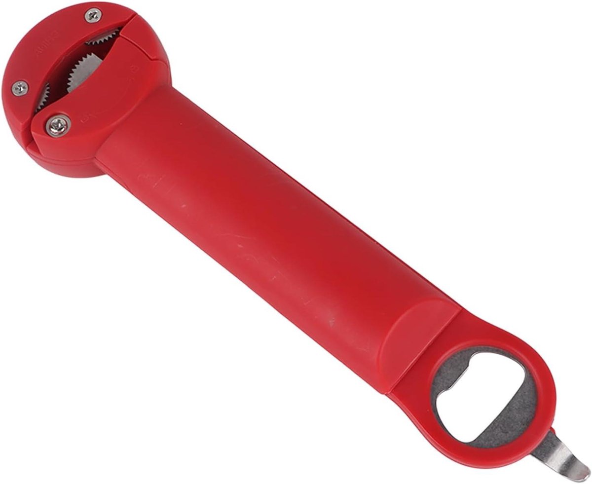 Pot Opener - Flesopener Blikopener - Keuken Hulp - Metaal Tand Ontwerp - 2.5-9.5 cm - Rood