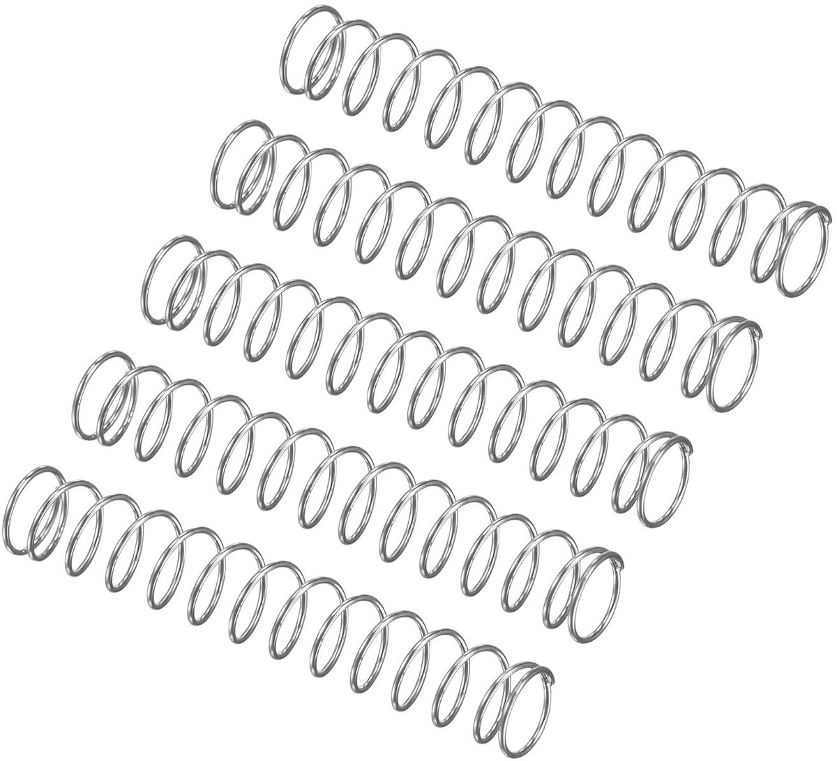 Drukveren RVS - Compressieveren Staal - Apparaten Repareren - Gelijke Afstand - 5 mm OD 30 mm Lengte - Zilverkleurig