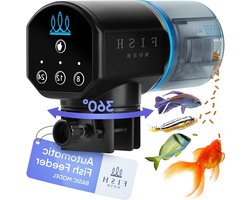 Automatische Vis Feeder - Voederautomaat Aquarium - Vis Voeren - Programmeerbaar tot 3 keer - 200 ml - Zwart Blauw
