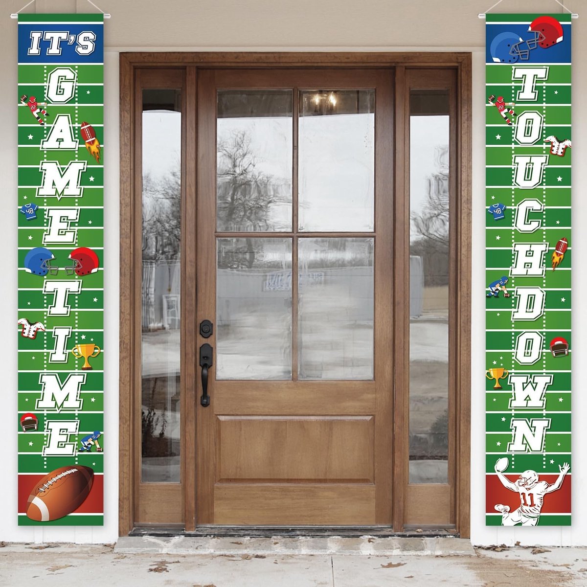 Dailygoody - Voetbal Door Banner - Voetbalveld Achtergrond - Ideaal voor Feestjes - 8,89 x 6,35 cm - Versiering voor Tailgate Party - Perfect voor Voe