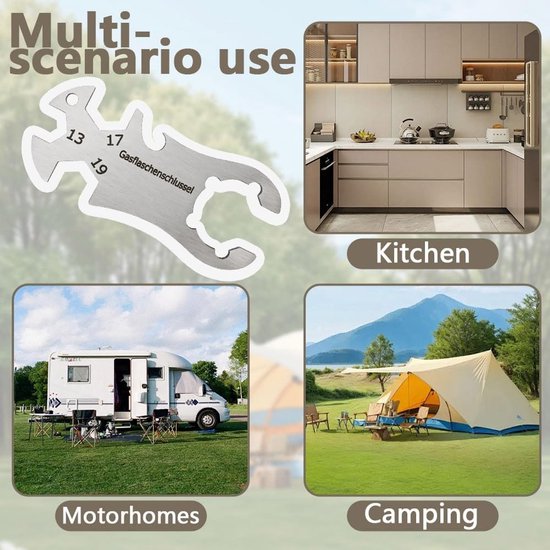 SolidChoice - Gasfles Sleutel - Multifunctioneel - Voor Camping en Barbecue - Ideaal voor 11 kg en 5 kg Gasflessen - Handig en Veilig van Merkloos — afbeelding 4