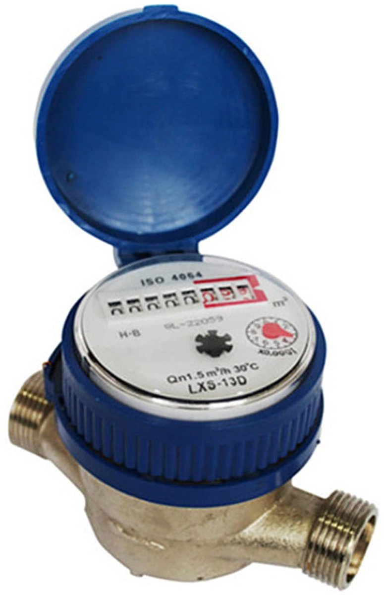 Dailygoods- Watermeter 1/2 Inch - Watermeter Koud Water - Huishoudelijke Watermeter - Watermeter voor Planten - Lichtgewicht - Slijtvaste Kunststoffen