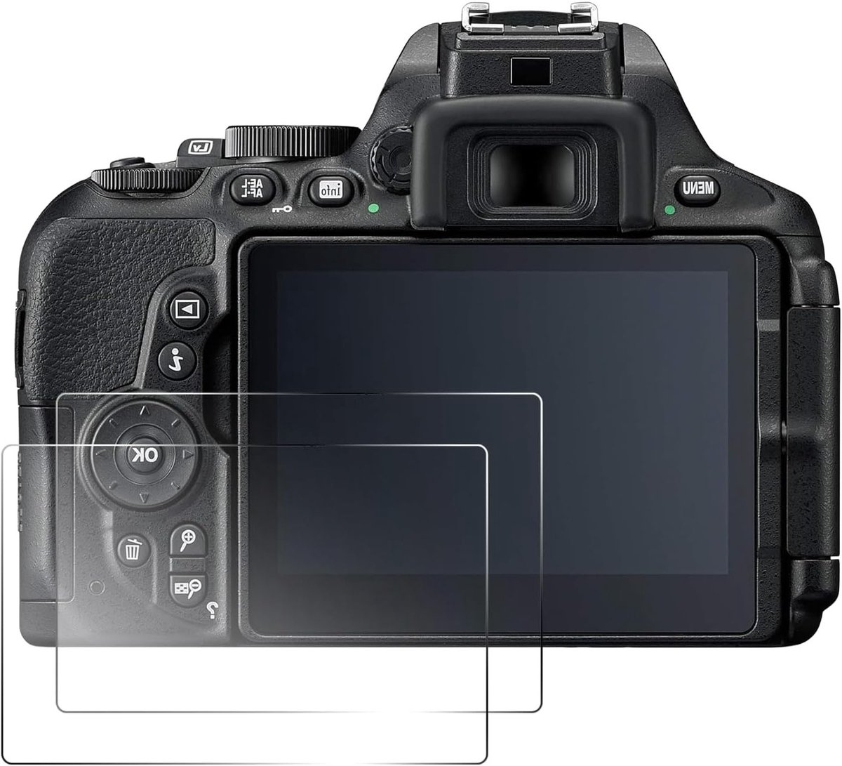 Schermbeschermer voor Nikon D5600 D5500 D5300 camera, 9H hardheid, gehard glas, anti-kras en vingerafdrukbestendig, 2 stuks, perfect voor fotografen