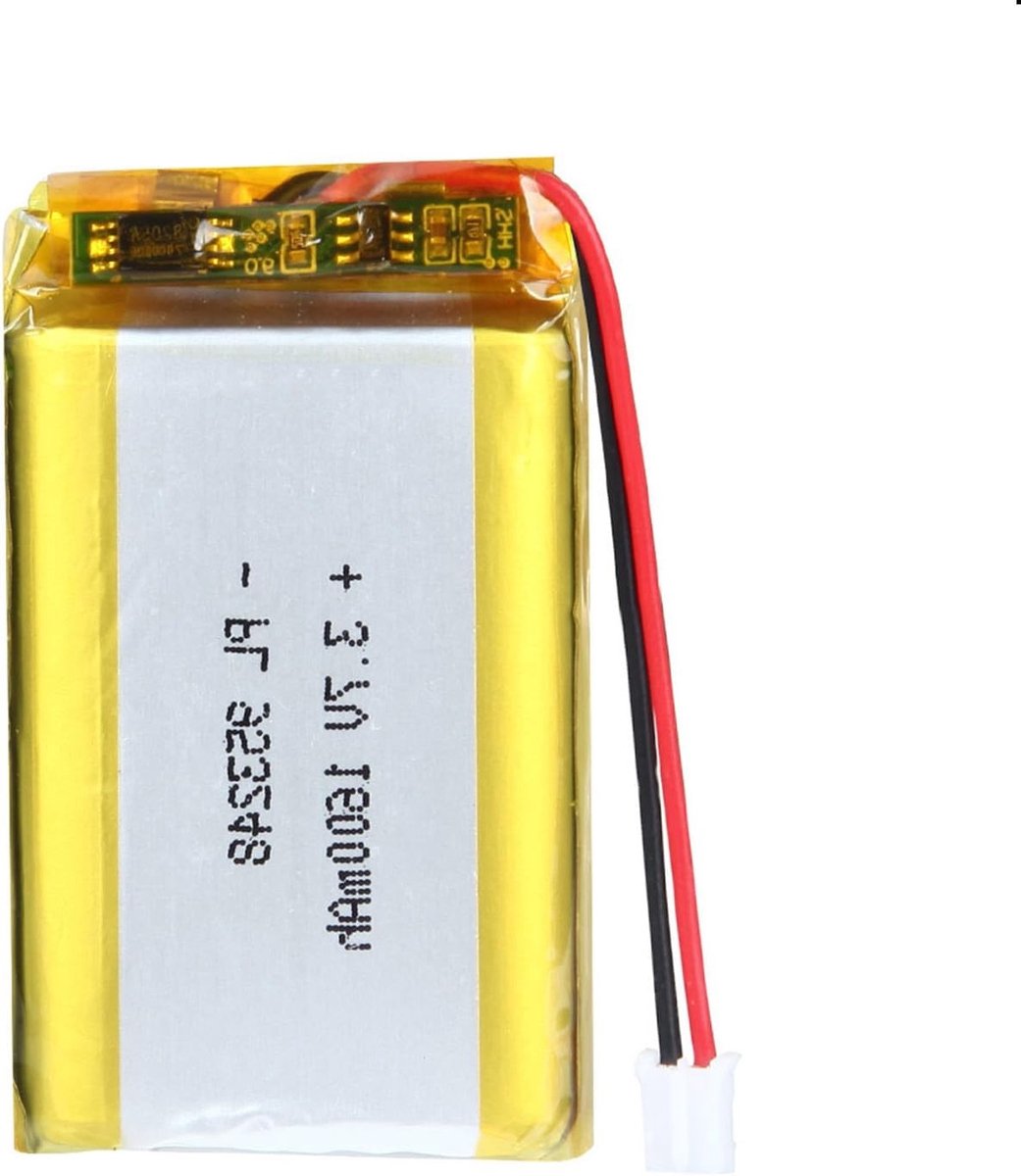 Oplaadbare Li-Ion batterij 3,7V 1600mAh met PH 2 plug en 2mm raster voor diverse toepassingen