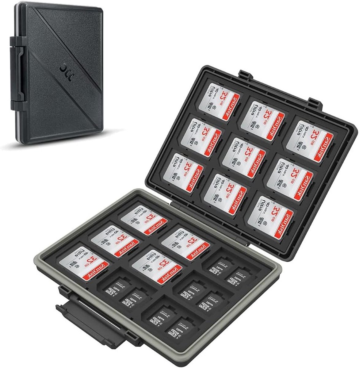 Geheugenkaarthouder met 54 Slots, Waterdicht en Schokbestendig voor Micro SD en SD Kaarten, Ideaal voor Opslag en Bescherming van Gegevens