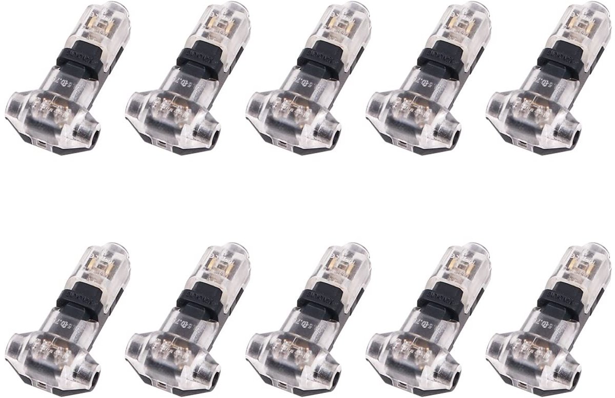 Dailygoody - Kabel Connectors - Draad Connectors - Snelle Splice - 10Pcs - T Tap - Geschikt voor Laagspanning - 1Pin - 18-24