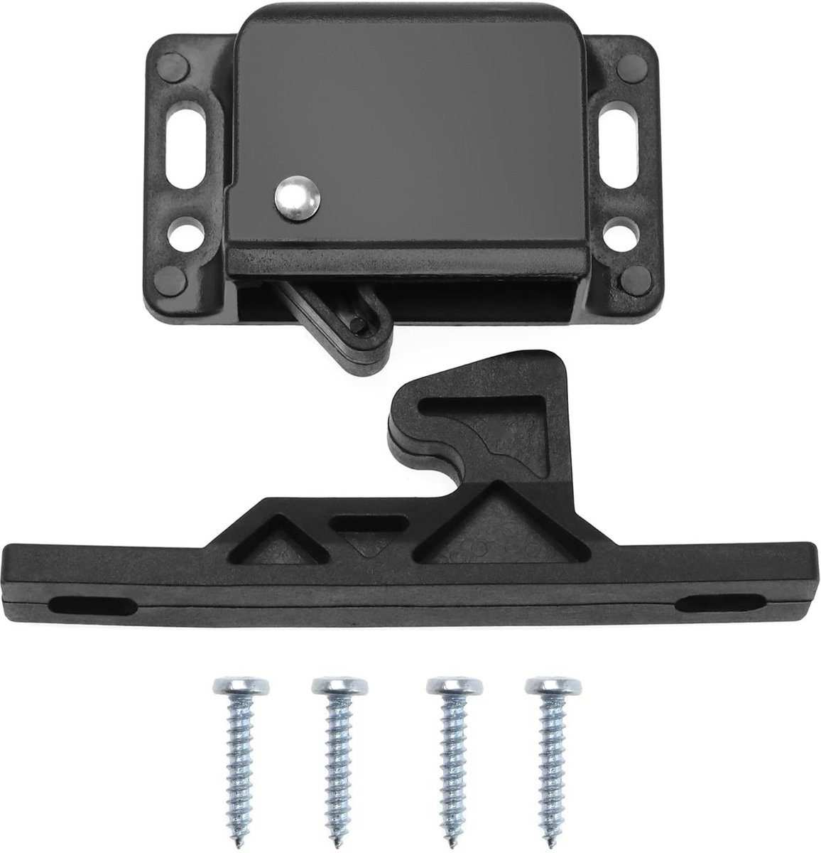 Dailygoody - Kastdeurvergrendeling - Veiligheid - Zwart - Schuifdeur vergrendeling - Perfect voor kasten en caravans - Inclusief schroeven