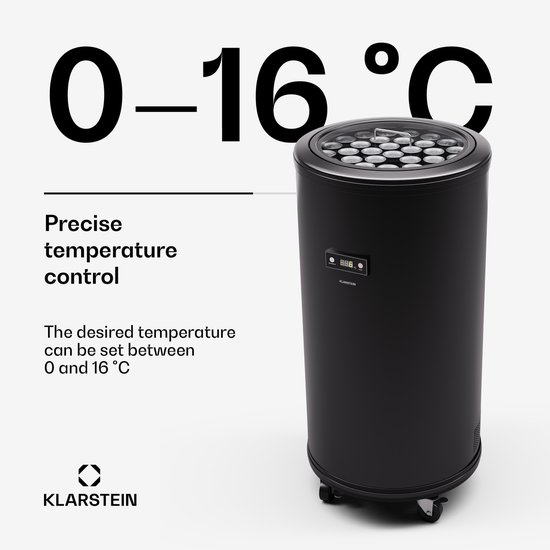 Klarstein Wijnkoeler Mr Barbot koelkast met LED-display, roestvrijstalen koelkast voor binnen en buiten, drankkoelkast, wijnkoelkast, 75 liter koelkast met 360° zicht, 0-16°C - 46 cm - voor Bar - Temperatuurregeling - Wijnklimaatkast van Klarstein — afbeelding 3