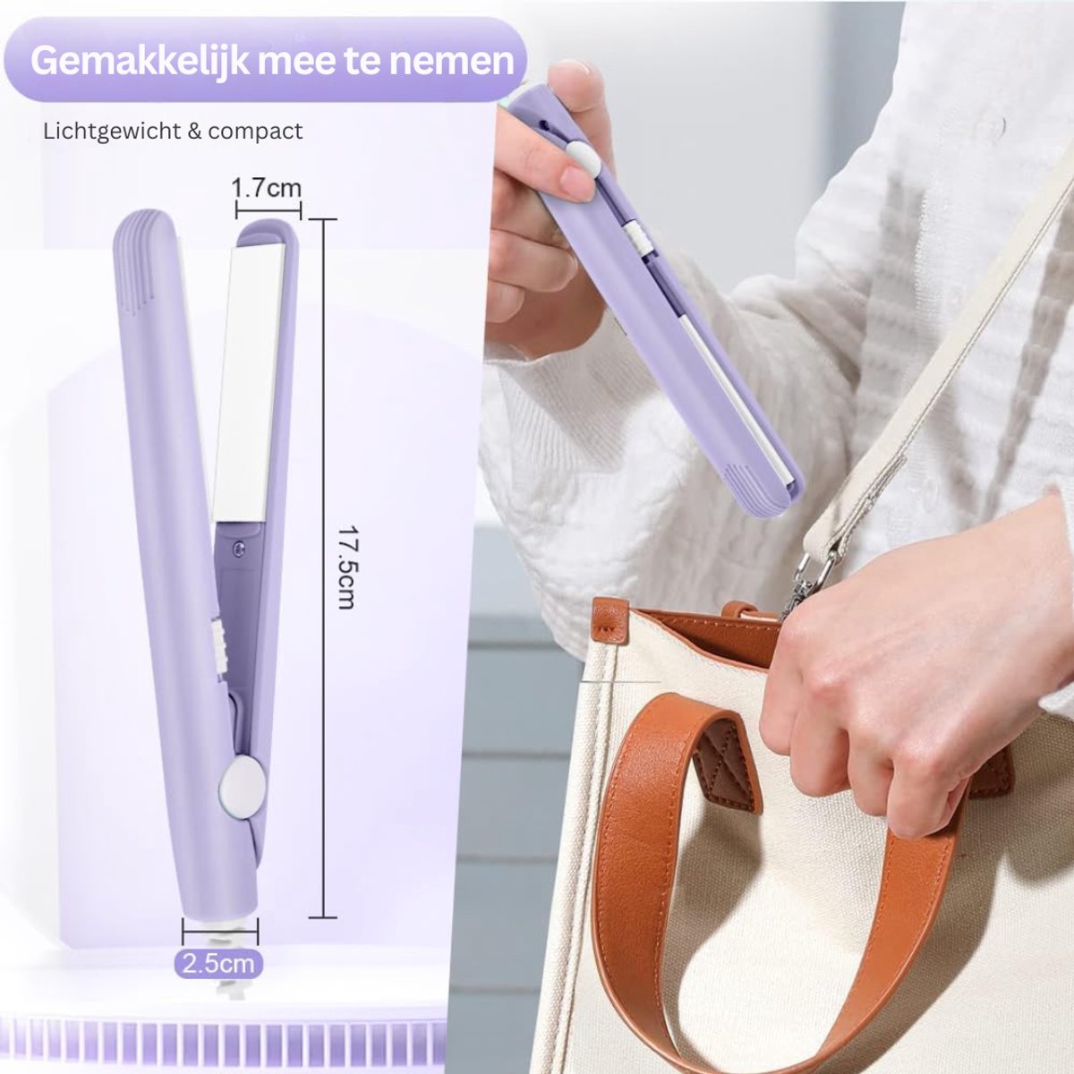 MRKK® Wafeltang – Wafeltang Voor Dik en Dun Haar – Wave Tang Voor krullen – Paars