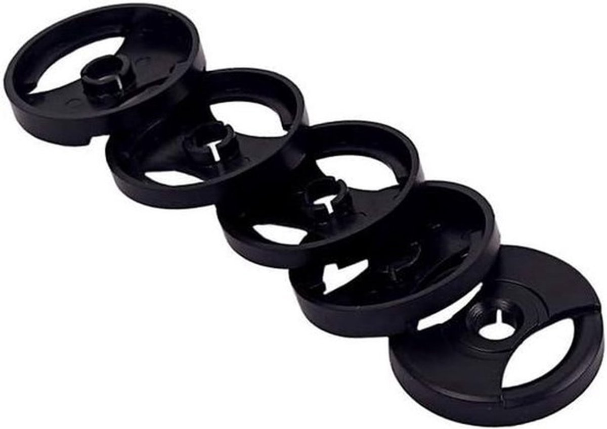 - 45 rpm adapter voor 7" Vinyl - Platen - Universeel - 5-pack (zwart)