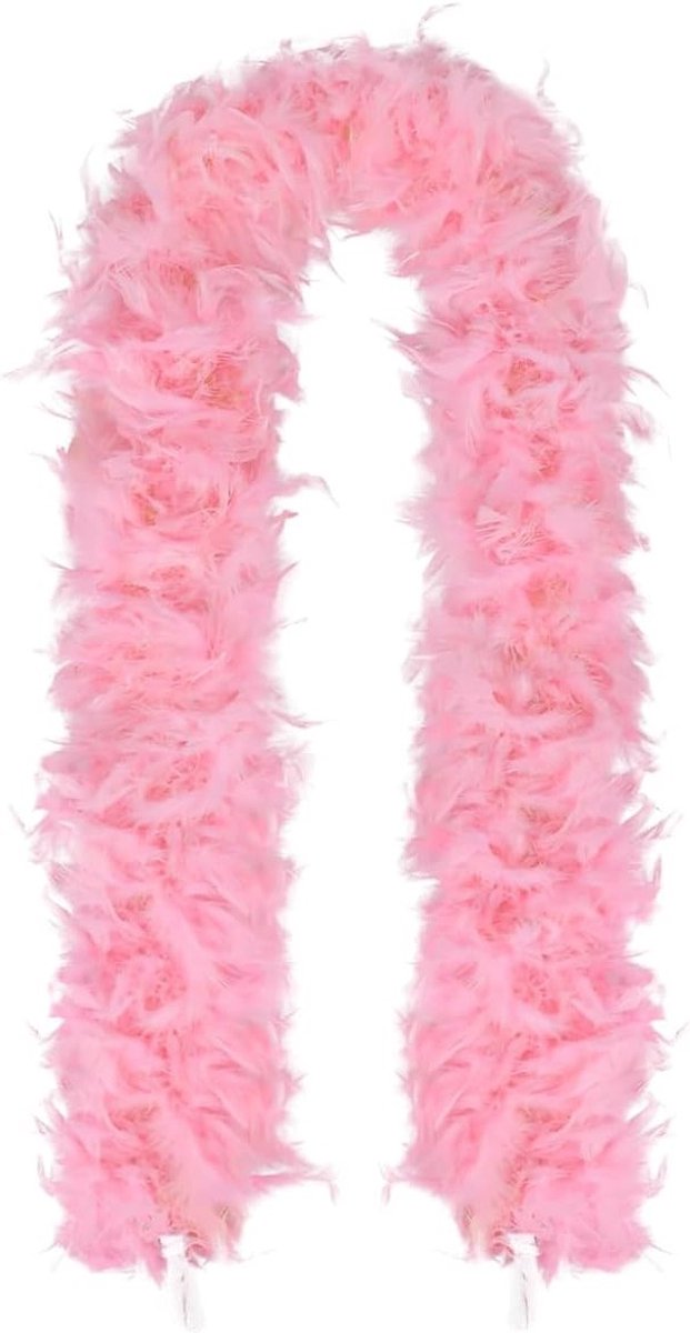 Lange roze verenboa van 78,7 inch voor dans, bruiloften, feesten en cosplay met hartvormige zonnebril