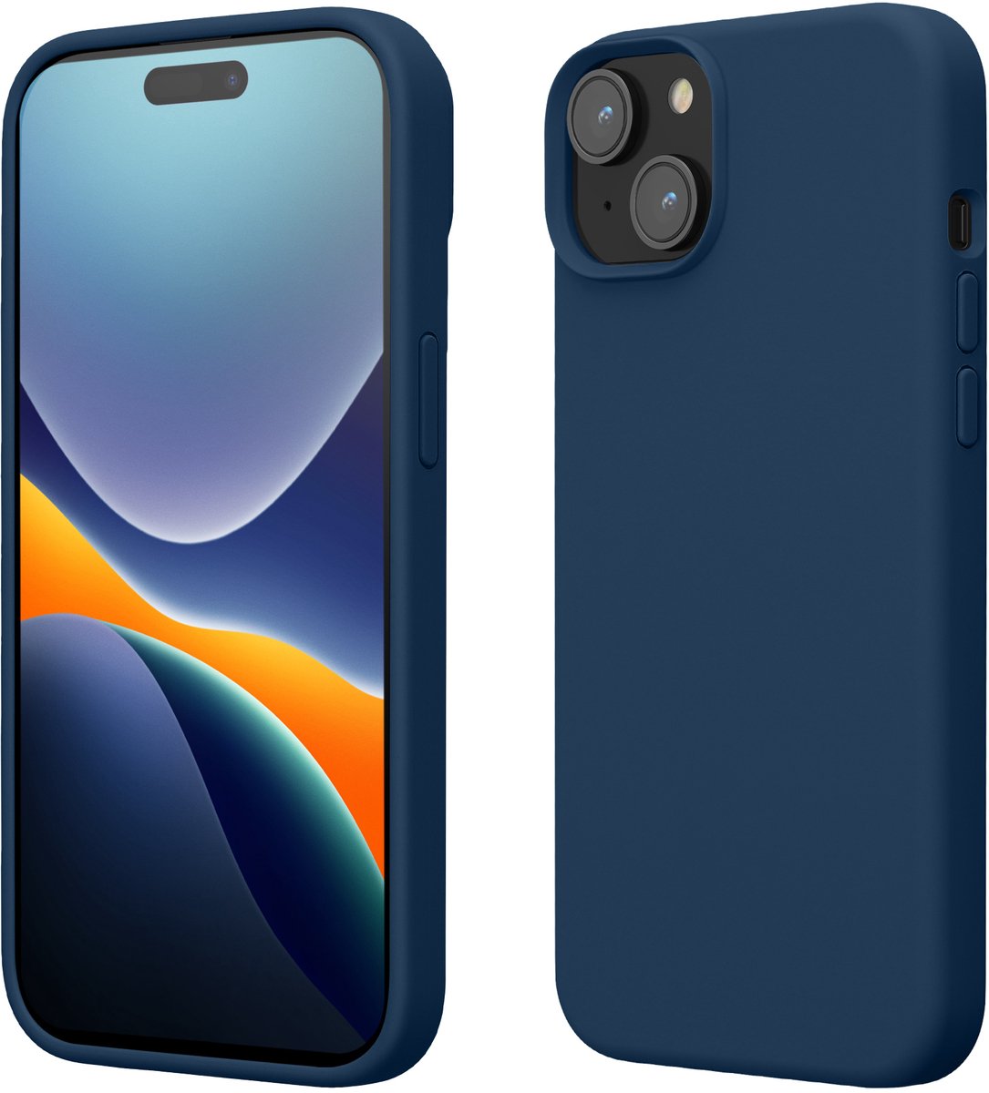 kwmobile Case voor iPhone 15 - Slank TPU-Hoesje met Zachte Afwerking - In marineblauw