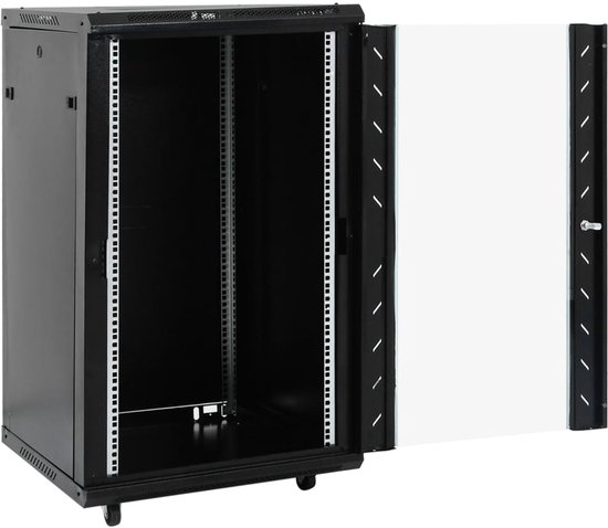 vidaXL - Netwerkkast - 18U - 19" - IP20 - 60x60x100 - cm - zwart van Merkloos — afbeelding 4