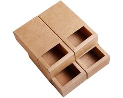 Dailygoody - Geschenkverpakking Schuifdoosje - Kraftpapier Dozen - Stevig en Duurzaam - Bruin - Voor Zeep Sieraden Snoep - Perfect voor Feestjes Festi...