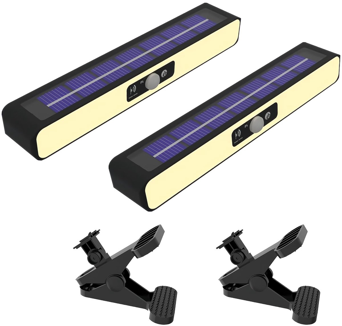 Dailygoody - Set van 2 Zonnelampen voor Buiten - Zonnelamp met Bewegingsmelder - Eenvoudige Installatie - Ideaal voor Tuin en Terras - 3 Modi - Duurza...
