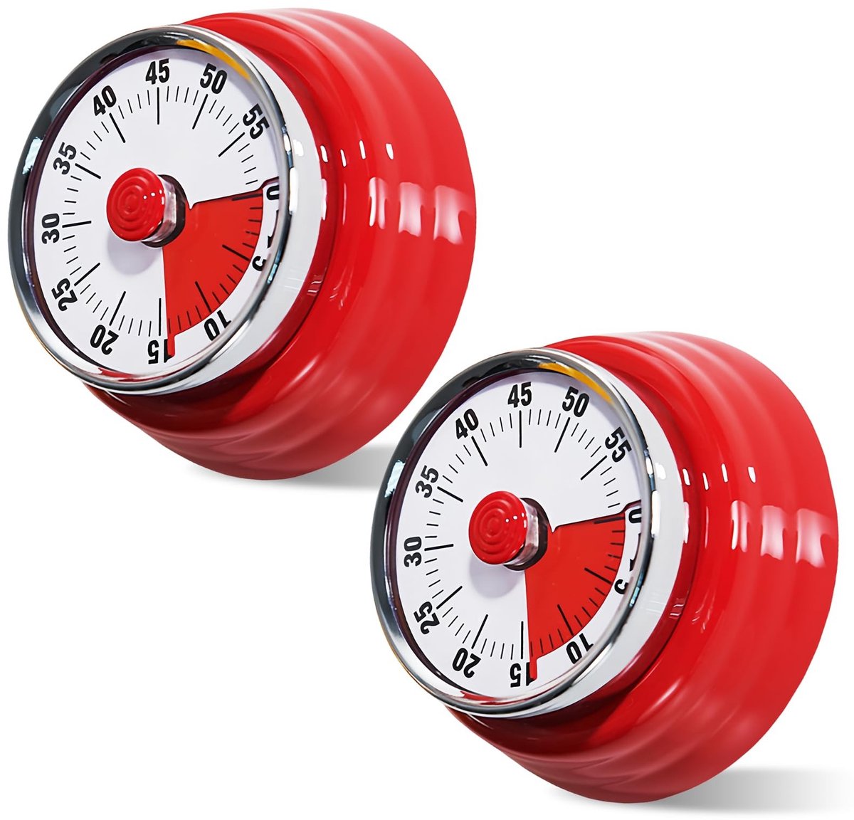 2x Visuele Kookwekker Mechanisch met Timer tot 60 Minuten - Magneet voor Koelkast