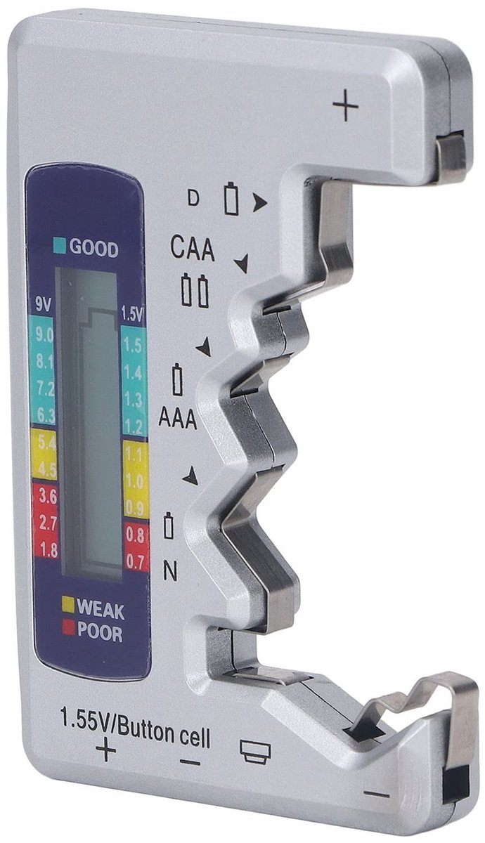 Digitale Batterij Tester met LCD Scherm voor 1.5V en 9V,