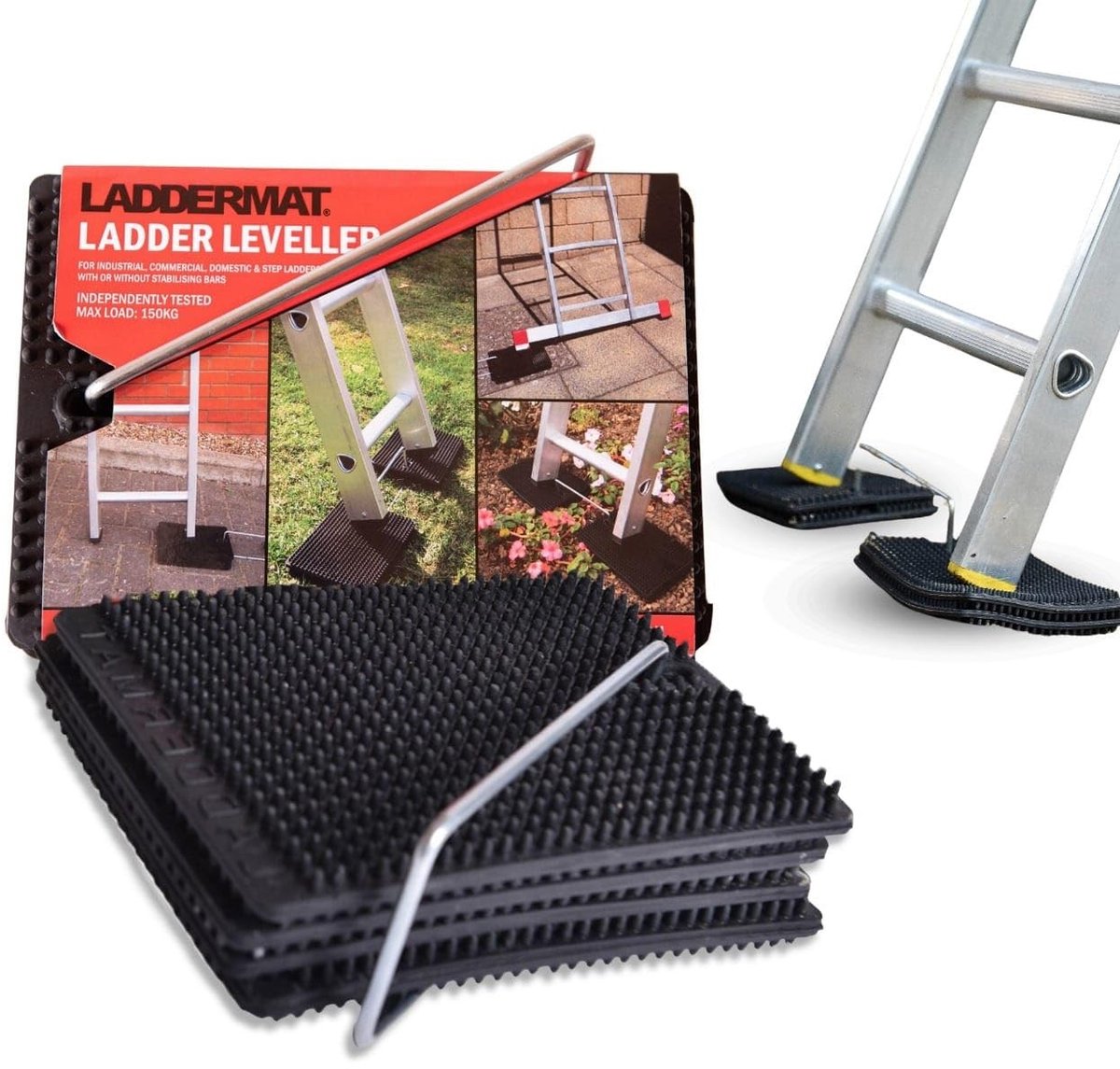 Dailygoody - Ladder Leveler - Stabiele Ondersteuning - Duurzaam Anti-Slip Design - Zwart - Veilig Klussen - Geschikt voor Gras en Oneven Ondergronden
