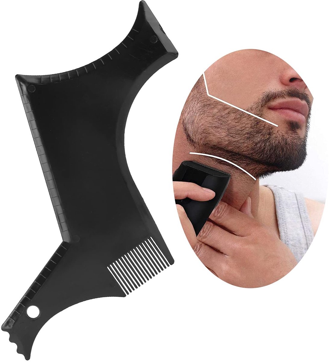 Dailygoody - Baardvormer - Baardtrimmer - Voor het trimmen van neklijn en bakkebaarden - Handzaam formaat - Perfect voor mannen - Stijlvolle baardverz...