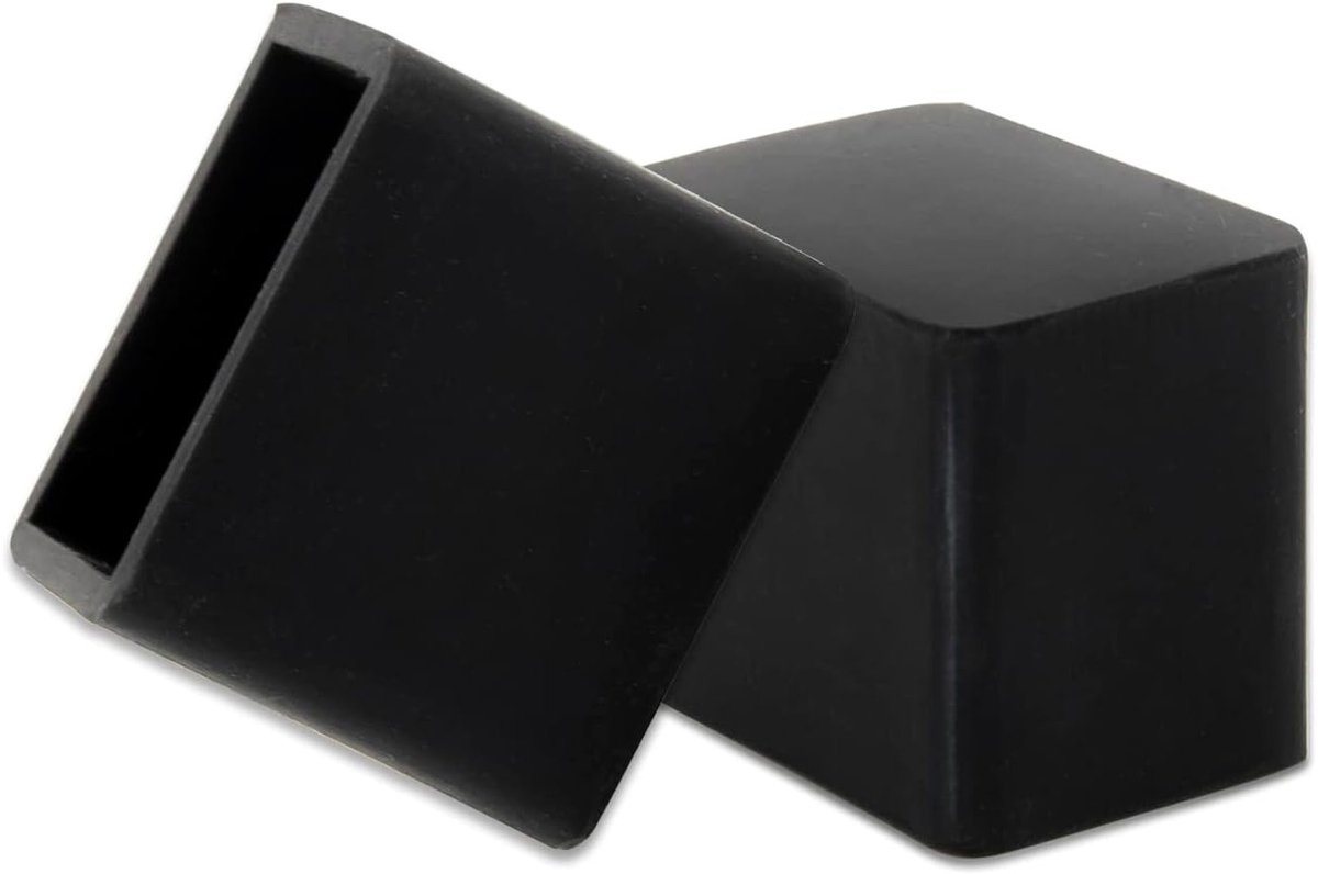 Set van 4 Rectangulaire Siliconen Stoelpootdoppen 20 x 30 mm - Antislip Vloerbeschermers, Geluiddempers en Duurzame Meubelvoeten in Zwart