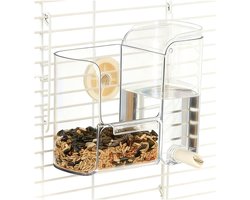 Vogelvoer en waterdispenser voor kooi, ideaal voor parkieten, valkparkieten, en andere vogels zoals konijnen en kanaries
