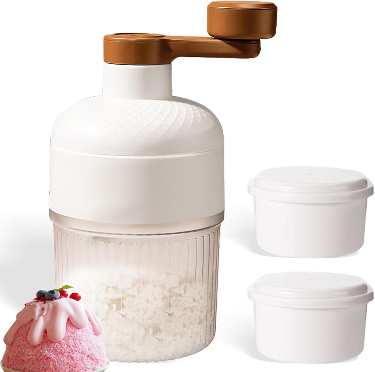 OLOEY Handmatige ijsschaaf-Zeer efficiënte-stroomloze ijsbreker-'Snow Cone'-maker met 2 ijsvormen-ideaal voor op de camping en thuisgebruik