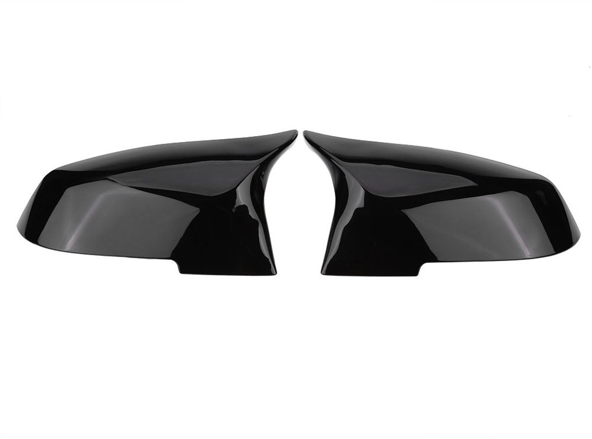 Dailygoody - Achteruitkijkspiegels - Set voor BMW 1 2 3 4 Serie en X1 - Glanzend Zwart ABS Plastic - Autoaccessoires - Zichtbaarheid - Veiligheid