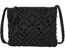 Dailygoody - Crossbody Bag - Handgemaakte Tas - Perfect voor Vakantie - Zwart - Draagtas - Geschikt voor Vrouwen - Mode Accessoire