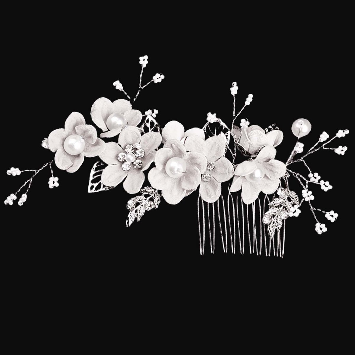 Dailygoody - Bruidsmeisjes Haaraccessoires - Bruiloft Haarspelden - Prachtige Bloemen - Wit - Geschikt voor Feesten - Haarstukken voor Vrouwen