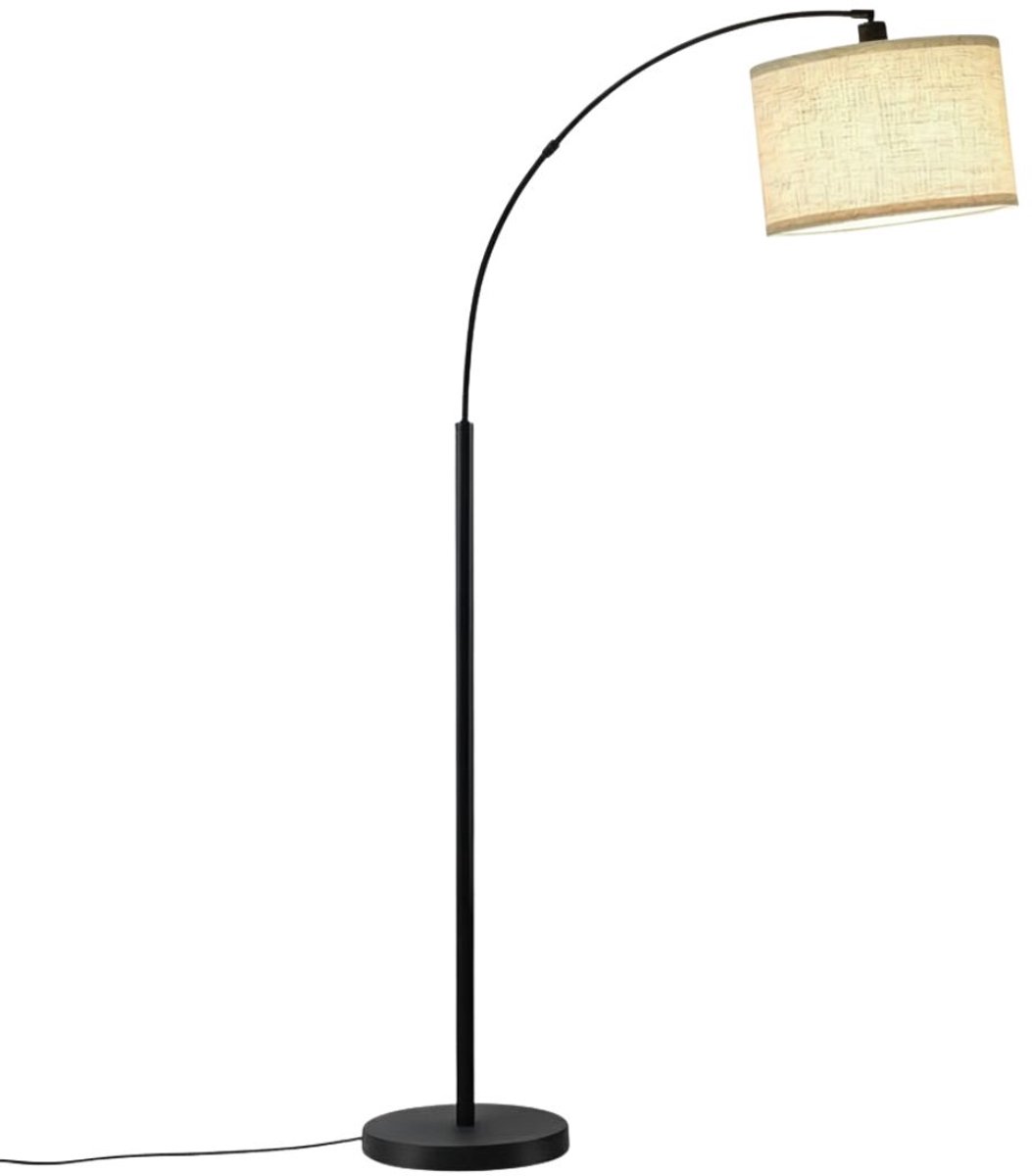 KAD® Booglamp - Industriële Vloerlamp - Booglamp Staand - Beige/Zwart - 74cm x 31cm x 182cm