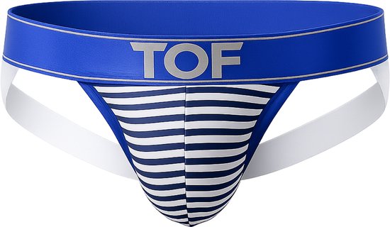 TOF Paris Sailor Jockstrap Blue - MAAT L - Heren Ondergoed - Jockstrap voor Man - Mannen Jock