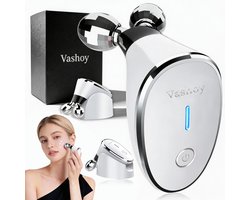 Athletic Archery KKS186 – Huidverjongingsapparaat – Gezichtsmassageapparaat - 360° V-roller en ultrasone trilling – 5-in-1 EMS anti-aging met Gua Sha,Voor een strakkere huid en meer elasticiteit – Cadeau voor dames