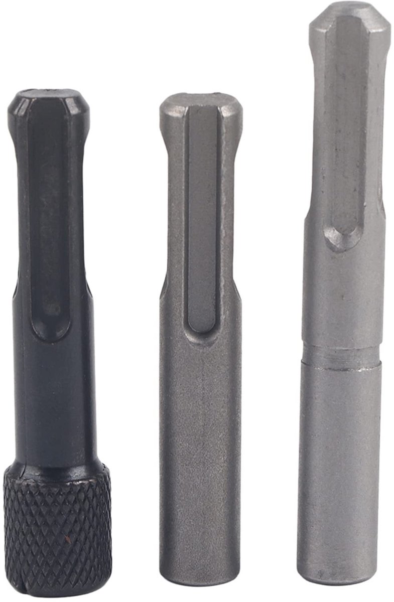 Allecto - Set van 3 SDS Plus Adapter voor 1/4" Hex Schroevendraaier - Hoogwaardige Chrome Vanadium Staal